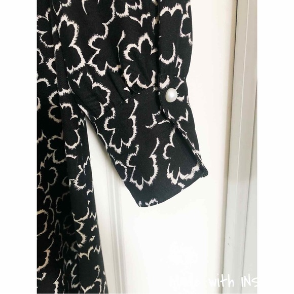 L.K. Bennett Mortimer Black and Cream Floral Shirt Dress - Picture 13 of 16